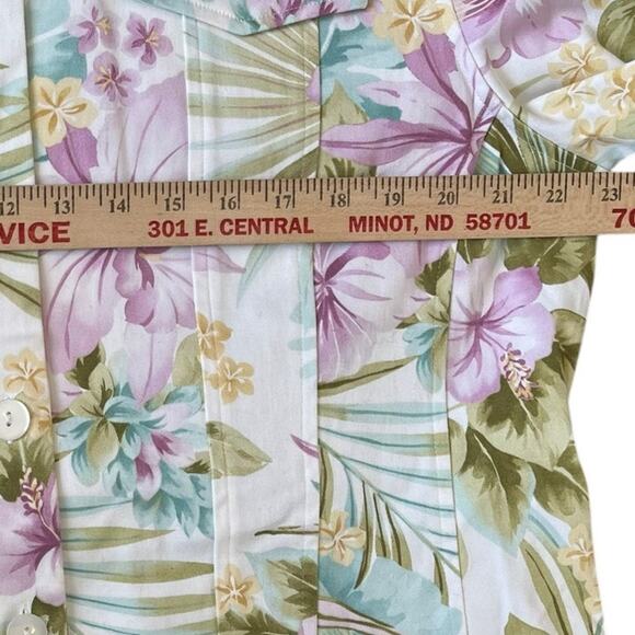 Alfred Dunner Jean Jacket Women's Size 16 White Tropical Floral Cotton Stretch - Picture 7 of 10